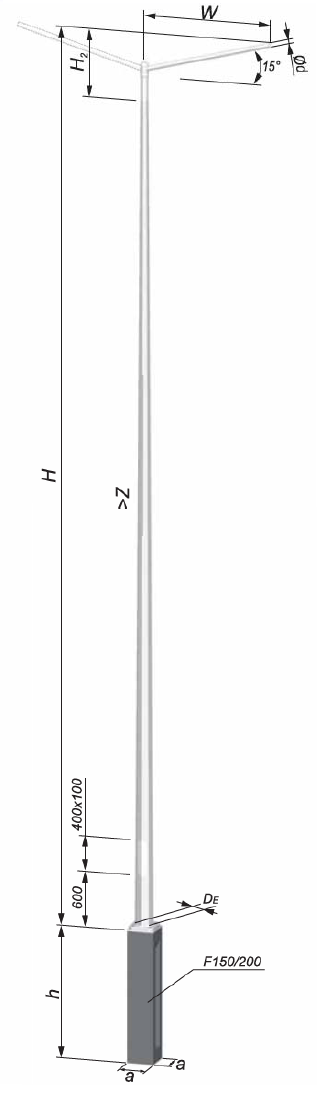 stalp iluminat aluminiu 6-12m