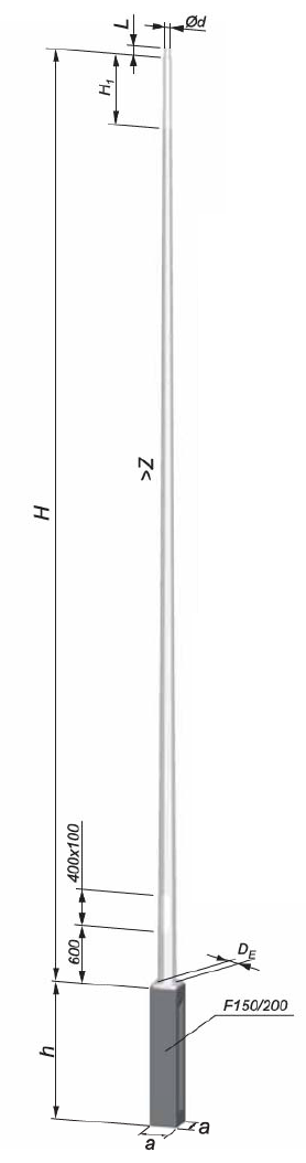 stalp iluminat aluminiu 6-12m