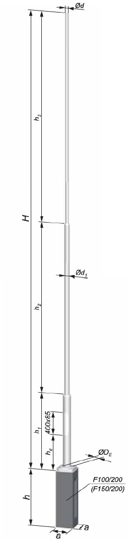 stalp iluminat aluminiu 6-12m