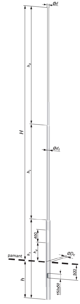 stalp iluminat aluminiu 6-12m