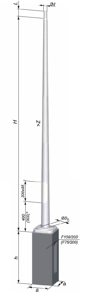 stalp iluminat metalic conic 3-5m