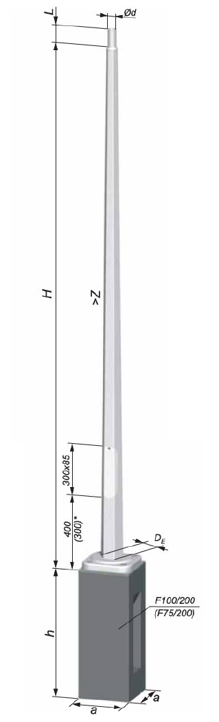 stalp iluminat aluminiu 4-5m