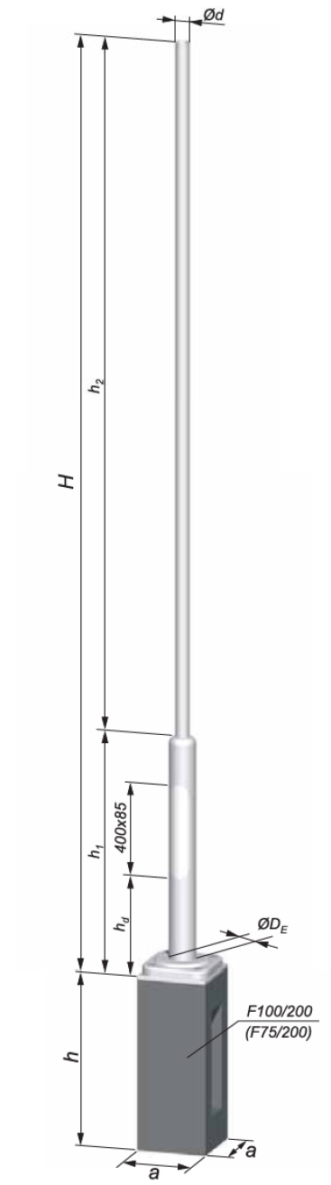 stalp iluminat aluminiu 6-12m