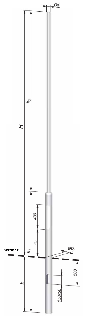 stalp iluminat aluminiu 6-12m